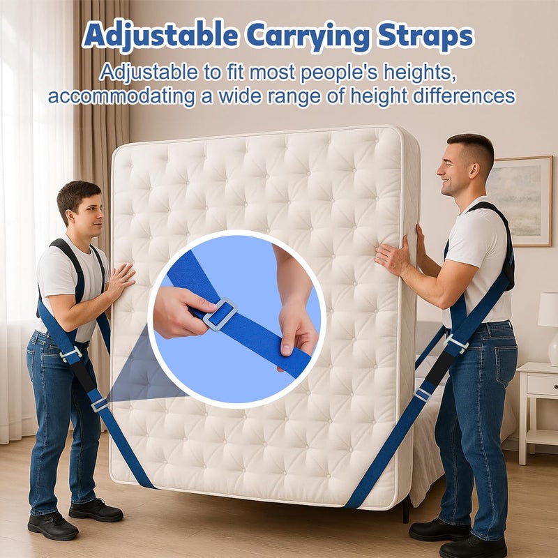 NOCOEX Moving Straps for Heavy Object - 2-Person Lifting and Moving System with Soft Back Pad - Shoulder Lifting Straps for 2 Movers to Easy & Safe Carry Furniture Appliance Mattresse Up to 880lbs - Image 5